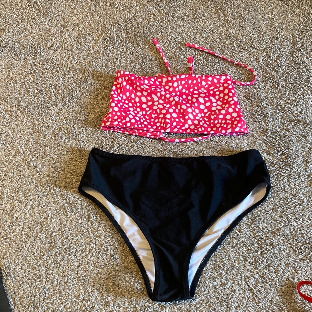 Shein Pink top and Beachsissi Black bottoms Bikini Set